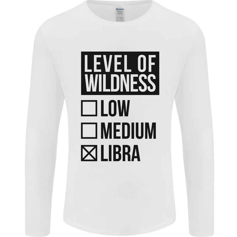 Levels of Wildness Libra Mens Long Sleeve T-Shirt White