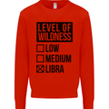 Levels of Wildness Libra Mens Sweatshirt Jumper Bright Red