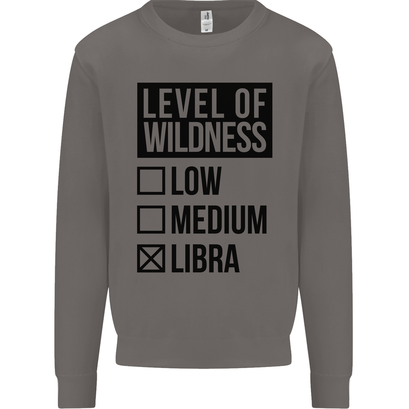 Levels of Wildness Libra Mens Sweatshirt Jumper Charcoal