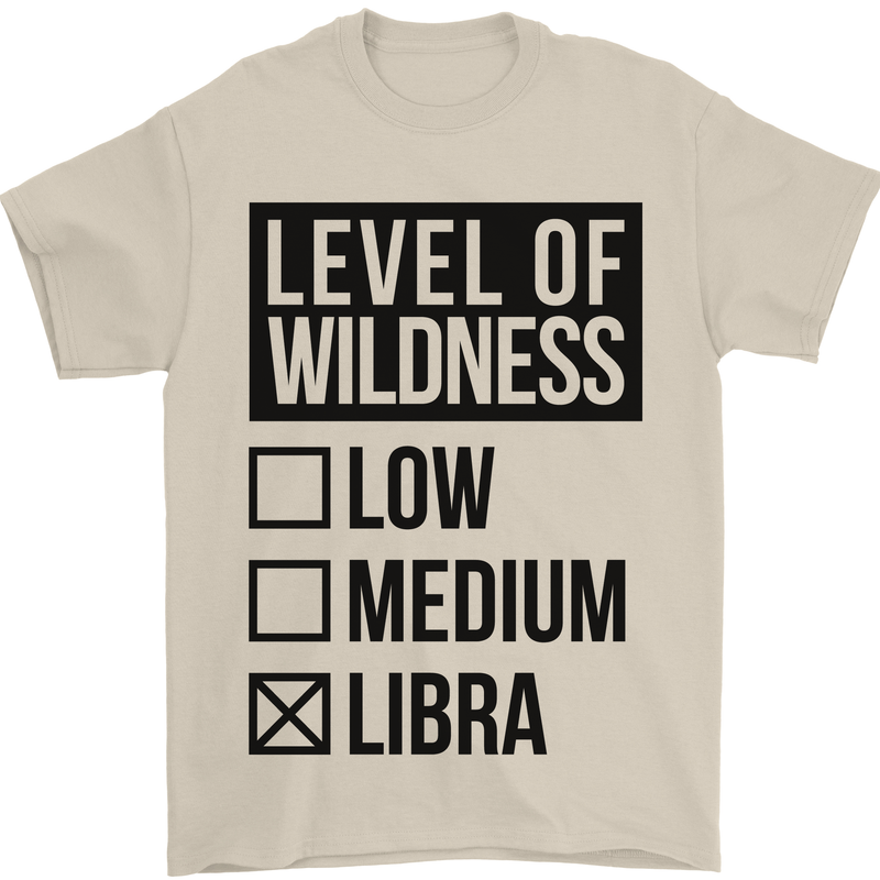 Levels of Wildness Libra Mens T-Shirt Cotton Gildan Sand