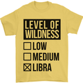 Levels of Wildness Libra Mens T-Shirt Cotton Gildan Yellow