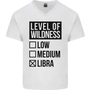 Levels of Wildness Libra Mens V-Neck Cotton T-Shirt White