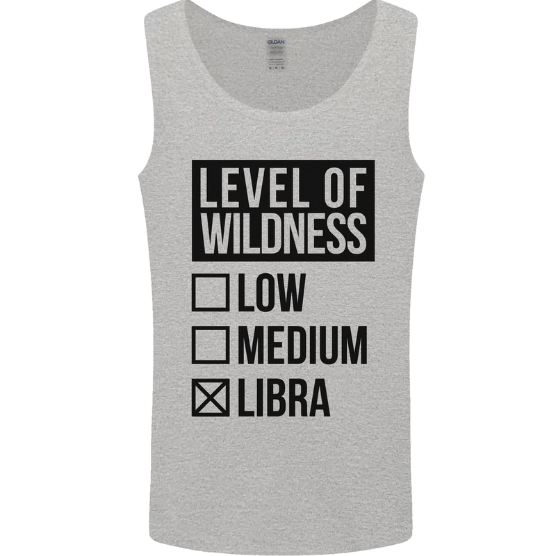 Levels of Wildness Libra Mens Vest Tank Top Sports Grey
