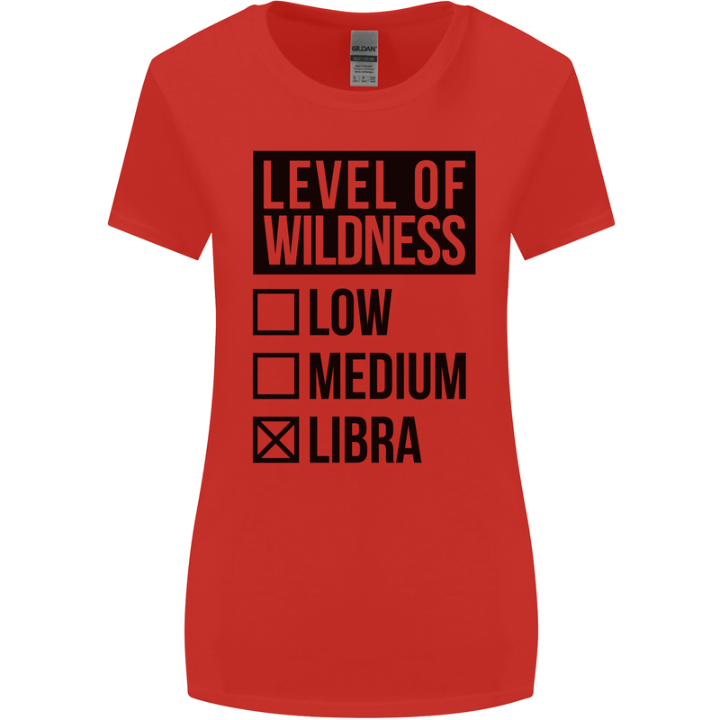 Levels of Wildness Libra Womens Wider Cut T-Shirt Red