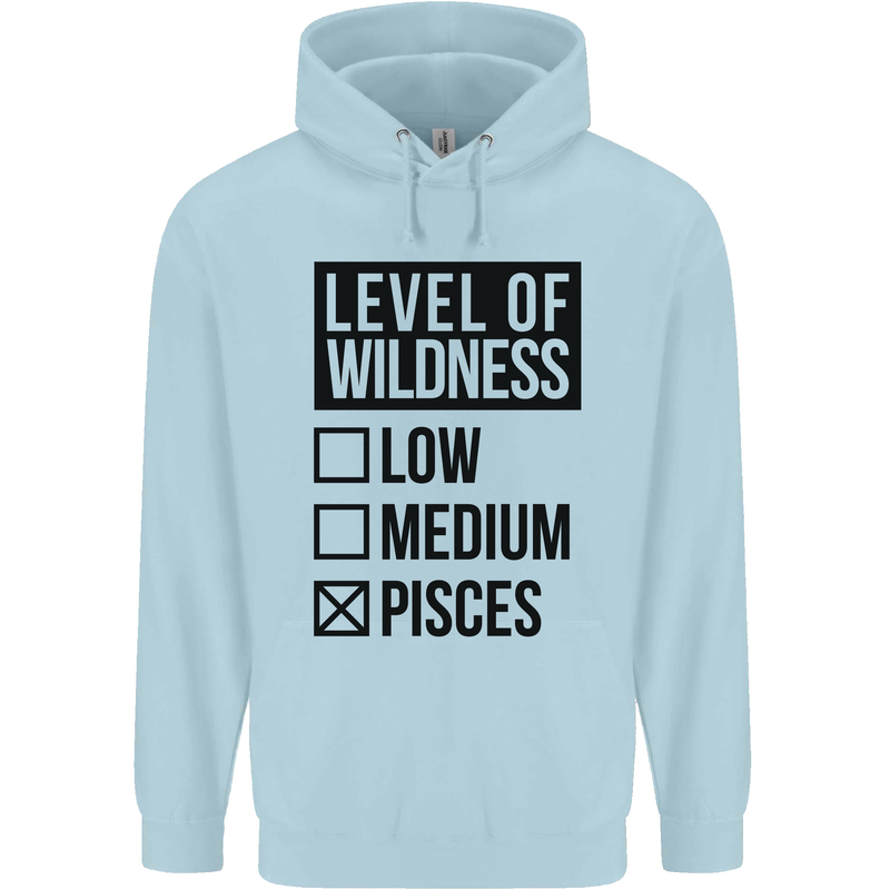 Levels of Wildness Pisces Childrens Kids Hoodie Light Blue