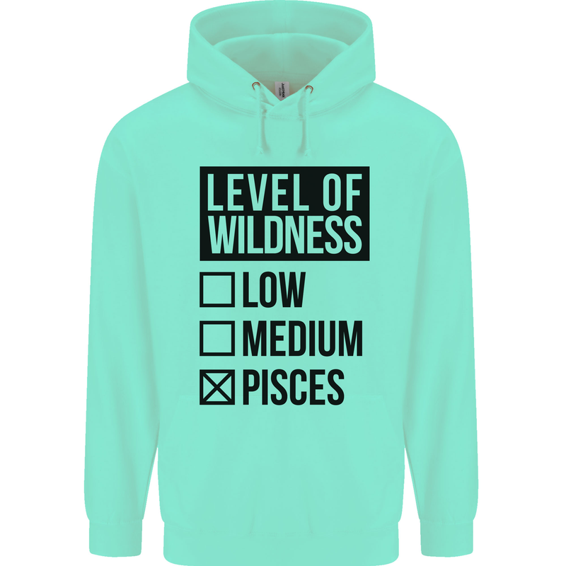 Levels of Wildness Pisces Childrens Kids Hoodie Peppermint