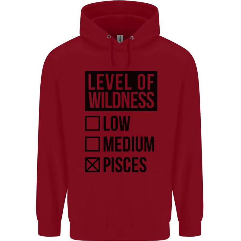 Levels of Wildness Pisces Childrens Kids Hoodie Red