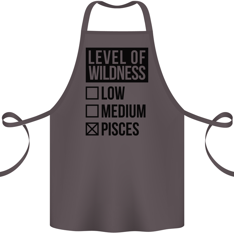 Levels of Wildness Pisces Cotton Apron 100% Organic Dark Grey