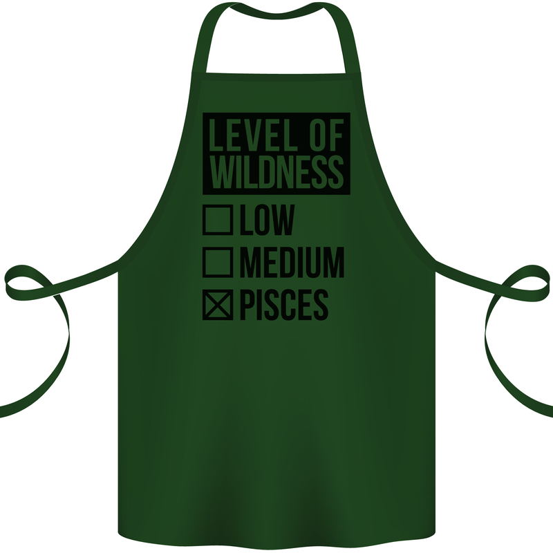 Levels of Wildness Pisces Cotton Apron 100% Organic Forest Green