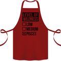 Levels of Wildness Pisces Cotton Apron 100% Organic Maroon