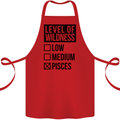 Levels of Wildness Pisces Cotton Apron 100% Organic Red