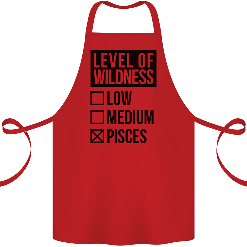 Levels of Wildness Pisces Cotton Apron 100% Organic Red
