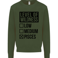 Levels of Wildness Pisces Kids Sweatshirt Jumper Forest Green