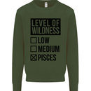 Levels of Wildness Pisces Kids Sweatshirt Jumper Forest Green