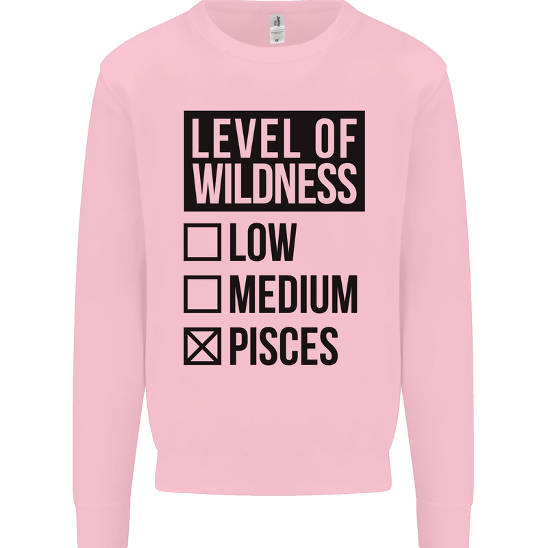 Levels of Wildness Pisces Kids Sweatshirt Jumper Light Pink
