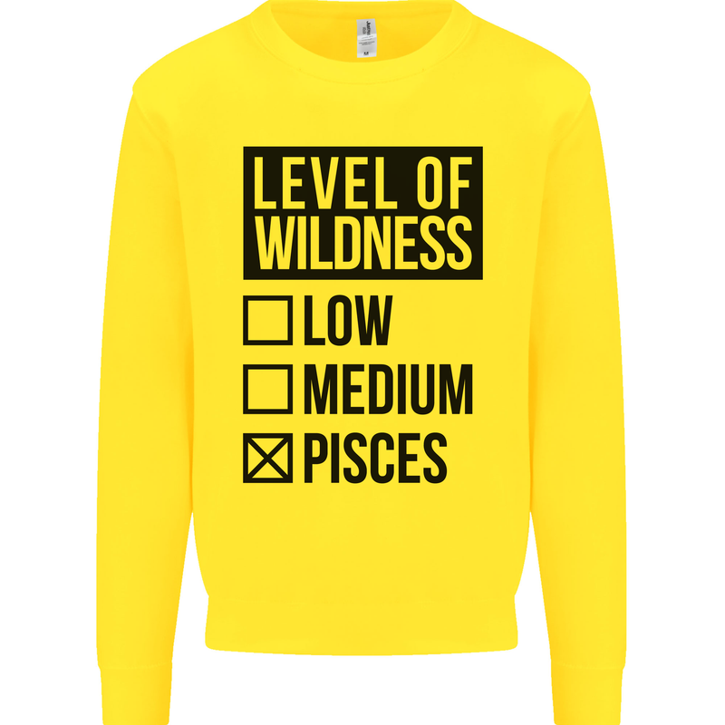 Levels of Wildness Pisces Kids Sweatshirt Jumper Yellow