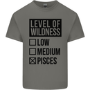 Levels of Wildness Pisces Kids T-Shirt Childrens Charcoal