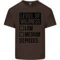 Levels of Wildness Pisces Kids T-Shirt Childrens Chocolate