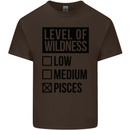 Levels of Wildness Pisces Kids T-Shirt Childrens Chocolate