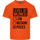 Levels of Wildness Pisces Kids T-Shirt Childrens Orange
