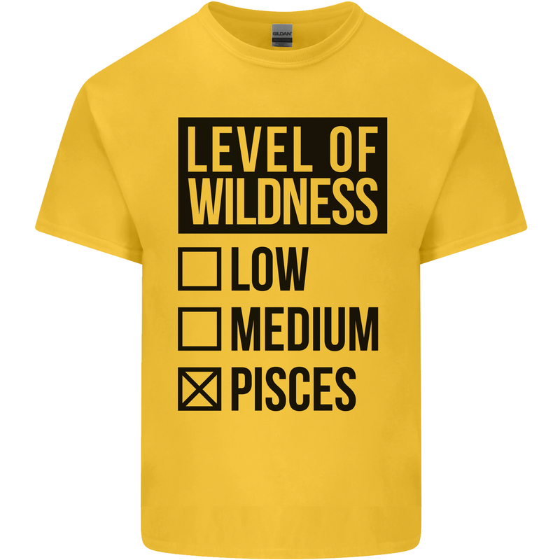 Levels of Wildness Pisces Kids T-Shirt Childrens Yellow