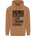 Levels of Wildness Pisces Mens 80% Cotton Hoodie Caramel Latte