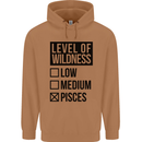Levels of Wildness Pisces Mens 80% Cotton Hoodie Caramel Latte