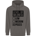 Levels of Wildness Pisces Mens 80% Cotton Hoodie Charcoal
