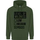 Levels of Wildness Pisces Mens 80% Cotton Hoodie Forest Green