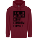 Levels of Wildness Pisces Mens 80% Cotton Hoodie Maroon