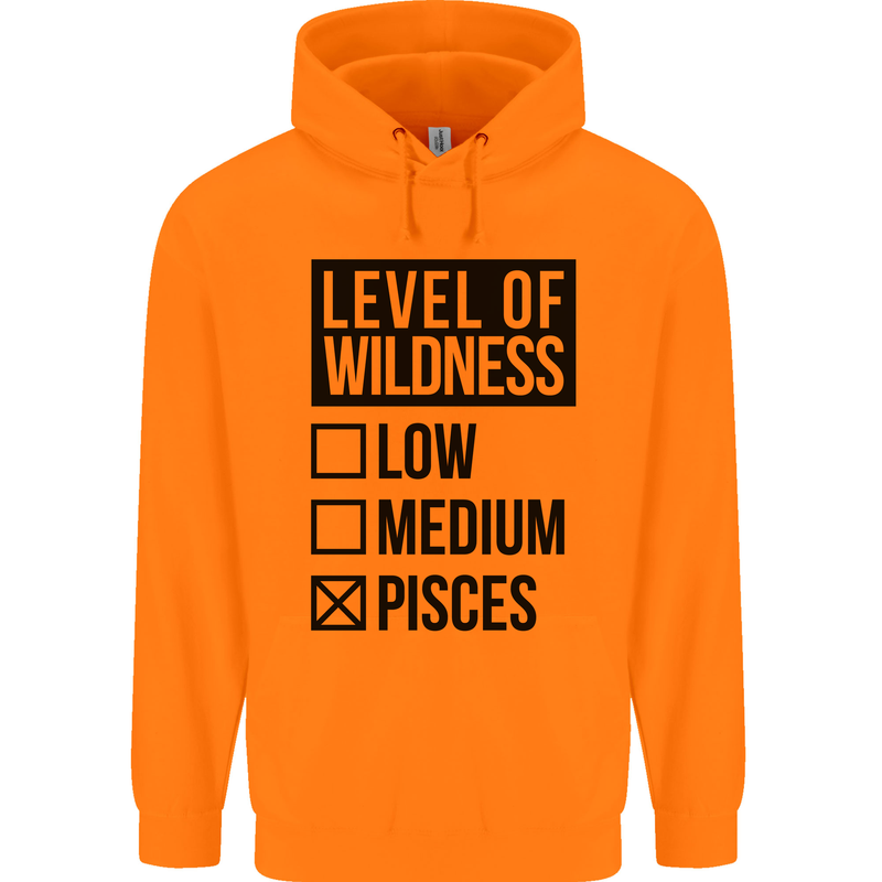 Levels of Wildness Pisces Mens 80% Cotton Hoodie Orange