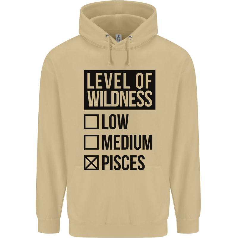 Levels of Wildness Pisces Mens 80% Cotton Hoodie Sand