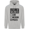 Levels of Wildness Pisces Mens 80% Cotton Hoodie Sports Grey
