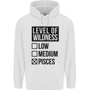 Levels of Wildness Pisces Mens 80% Cotton Hoodie White
