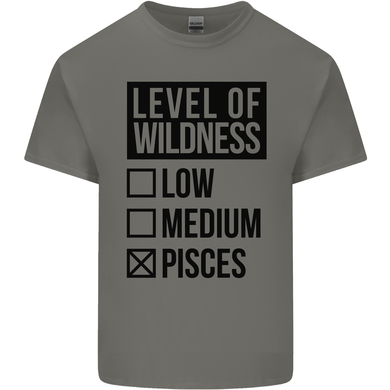 Levels of Wildness Pisces Mens Cotton T-Shirt Tee Top Charcoal