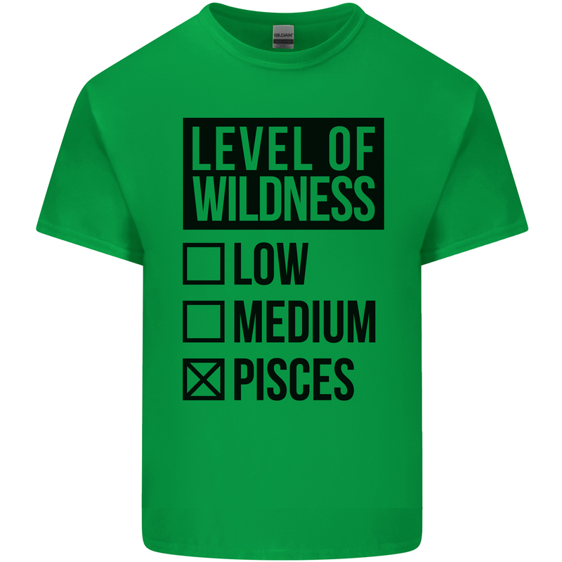 Levels of Wildness Pisces Mens Cotton T-Shirt Tee Top Irish Green