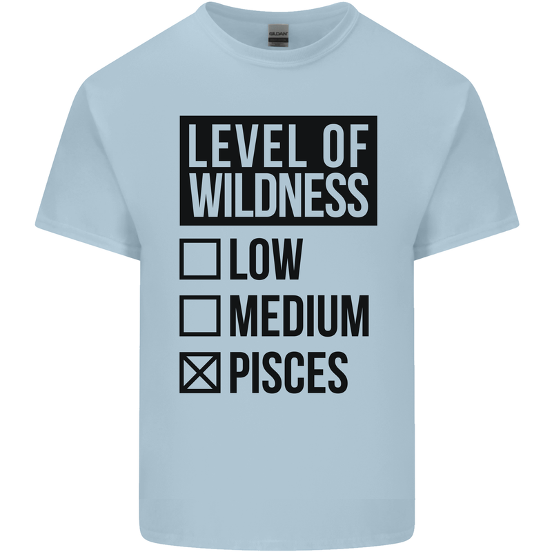 Levels of Wildness Pisces Mens Cotton T-Shirt Tee Top Light Blue