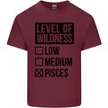 Levels of Wildness Pisces Mens Cotton T-Shirt Tee Top Maroon