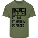 Levels of Wildness Pisces Mens Cotton T-Shirt Tee Top Military Green