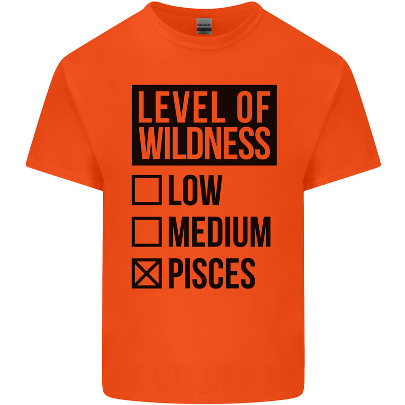 Levels of Wildness Pisces Mens Cotton T-Shirt Tee Top Orange