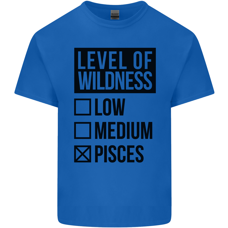 Levels of Wildness Pisces Mens Cotton T-Shirt Tee Top Royal Blue