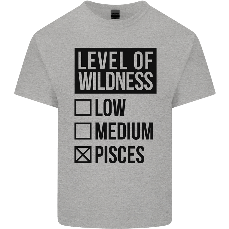 Levels of Wildness Pisces Mens Cotton T-Shirt Tee Top Sports Grey