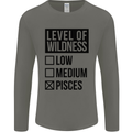 Levels of Wildness Pisces Mens Long Sleeve T-Shirt Charcoal