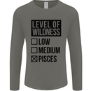 Levels of Wildness Pisces Mens Long Sleeve T-Shirt Charcoal