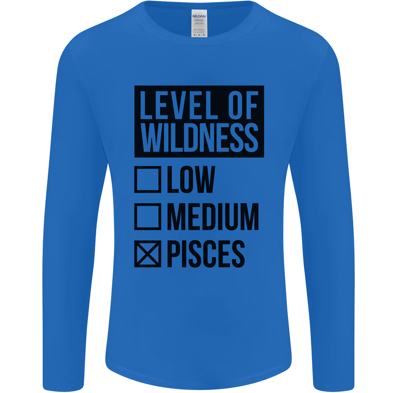 Levels of Wildness Pisces Mens Long Sleeve T-Shirt Royal Blue