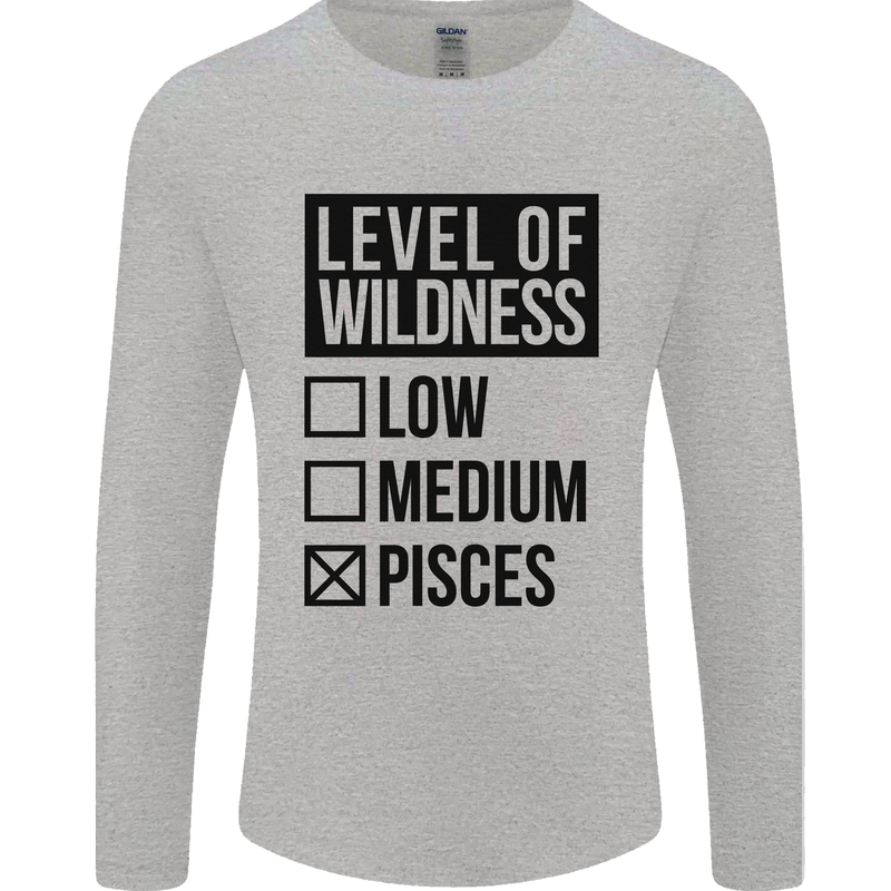 Levels of Wildness Pisces Mens Long Sleeve T-Shirt Sports Grey