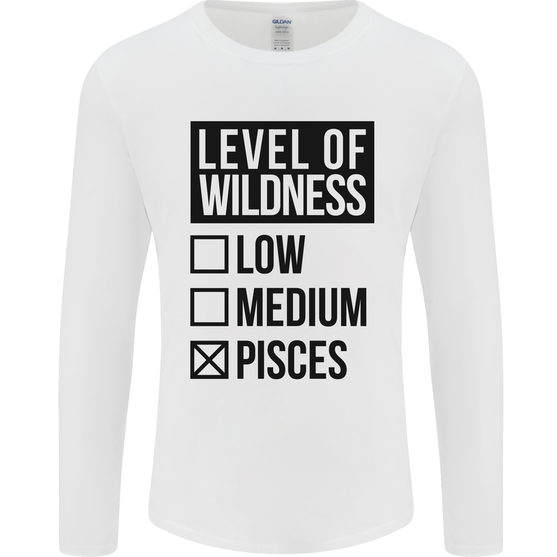 Levels of Wildness Pisces Mens Long Sleeve T-Shirt White