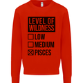 Levels of Wildness Pisces Mens Sweatshirt Jumper Bright Red