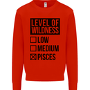 Levels of Wildness Pisces Mens Sweatshirt Jumper Bright Red