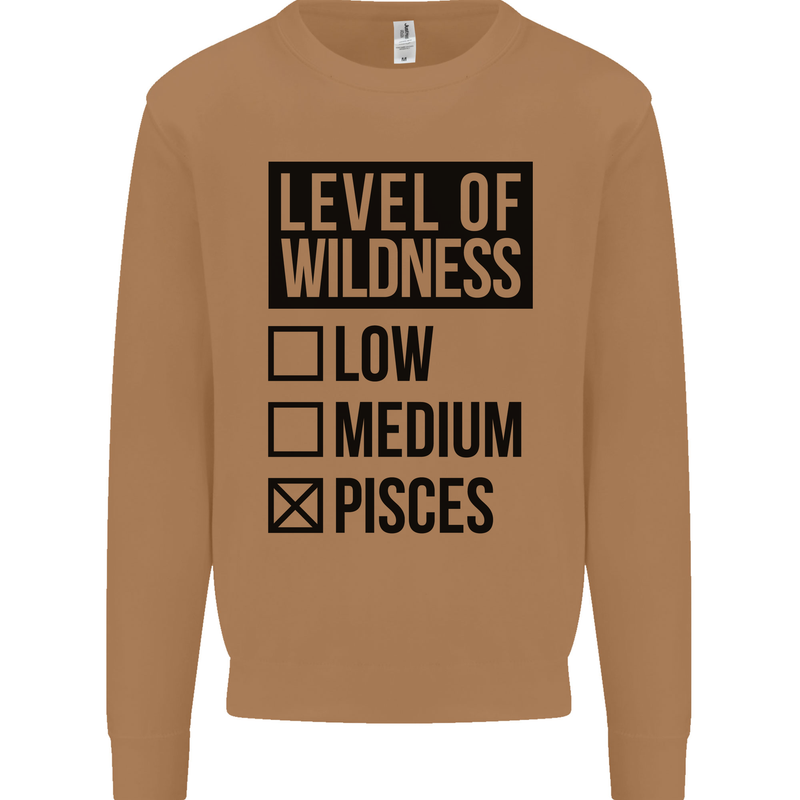 Levels of Wildness Pisces Mens Sweatshirt Jumper Caramel Latte